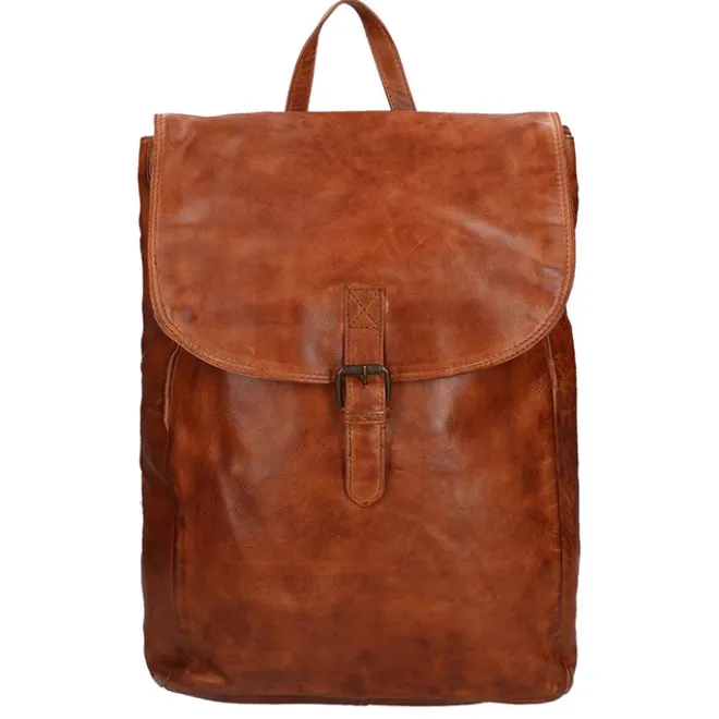 Online Bear Design Cow Lavato Backpack cognac