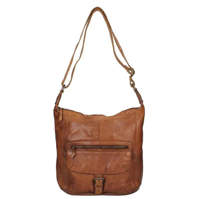 Online Bear Design Cow Lavato Dames Schoudertas cognac