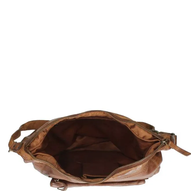Online Bear Design Cow Lavato Dames Schoudertas cognac
