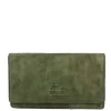 Bear Design Cow Lavato Dames Portemonnee 12cc olive green