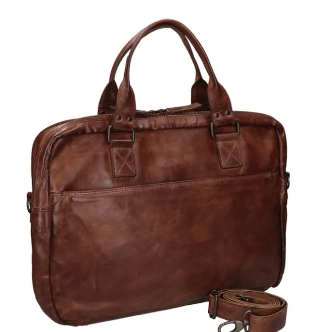 New Bear Design Cow Lavato Laptoptas bruin