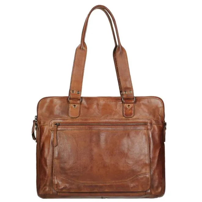 Discount Bear Design Cow Lavato Laptopschoudertas cognac