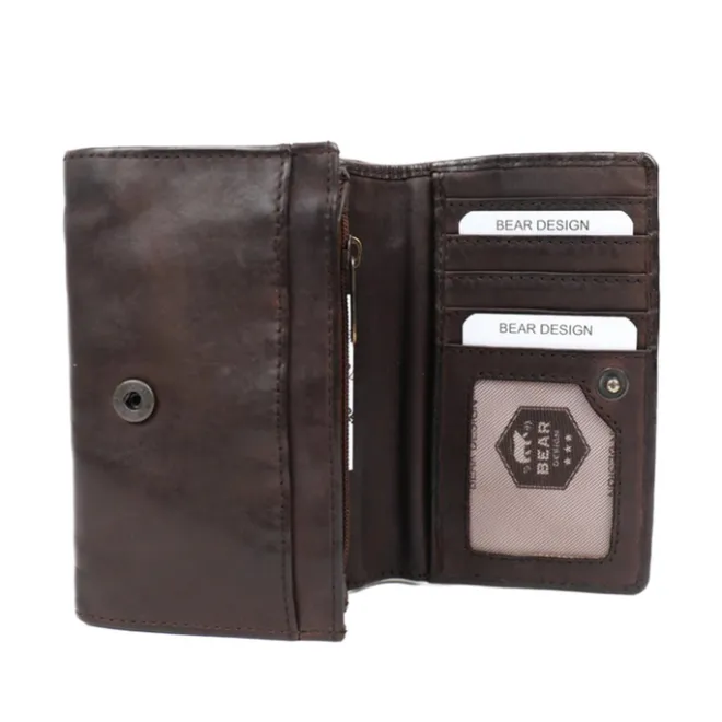 Best Bear Design Cow Lavato Wallet brown
