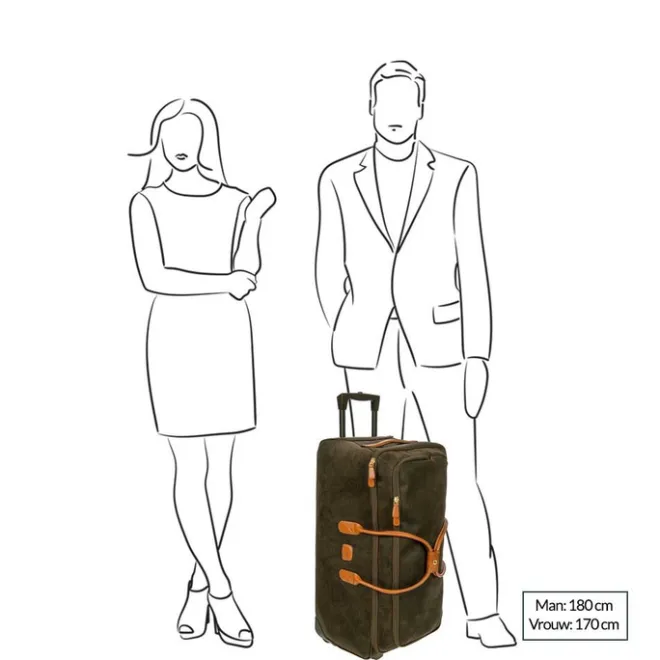 Clearance Bric's Life Holdall Reistas met Wielen 70 olive