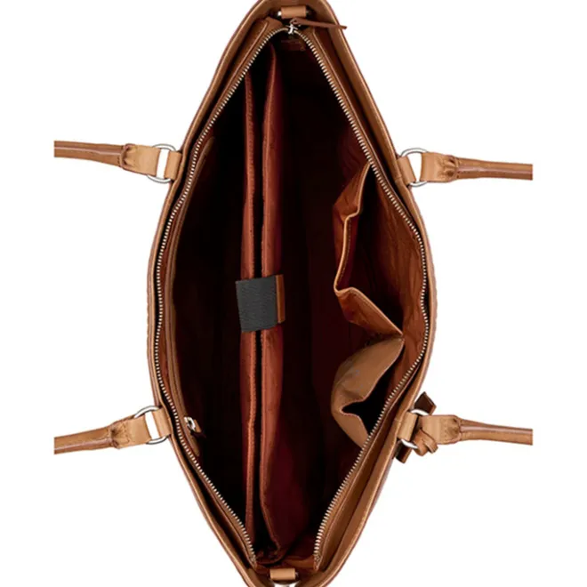 Sale Burkely Cool Colbie Wide Tote 15.6" colbie cognac