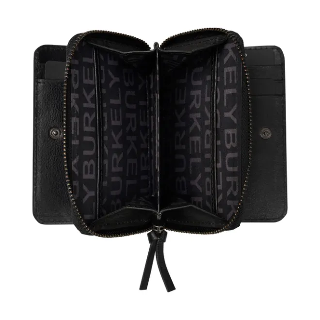 Clearance Burkely Creased Crystal Double Flap Wallet black