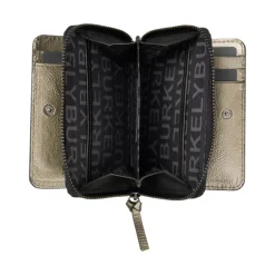 New Burkely Creased Crystal Double Flap Wallet gun metal
