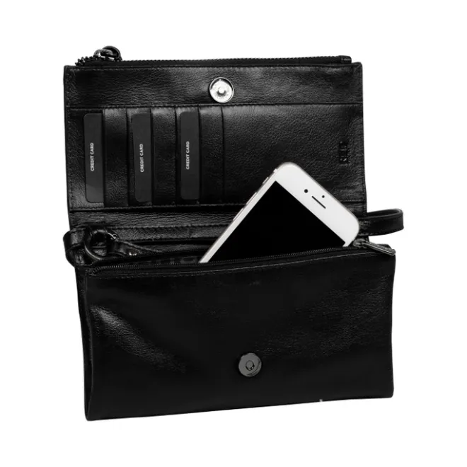 Burkely Creased Crystal Phone Bag black