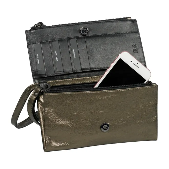 Outlet Burkely Creased Crystal Phone Bag gun metal