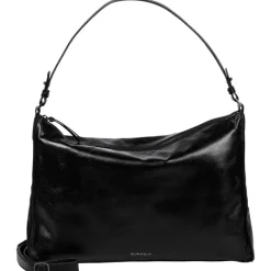 Clearance Burkely Creased Crystal Wide Hobo black