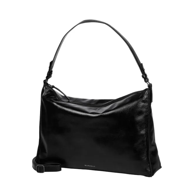 Clearance Burkely Creased Crystal Wide Hobo black