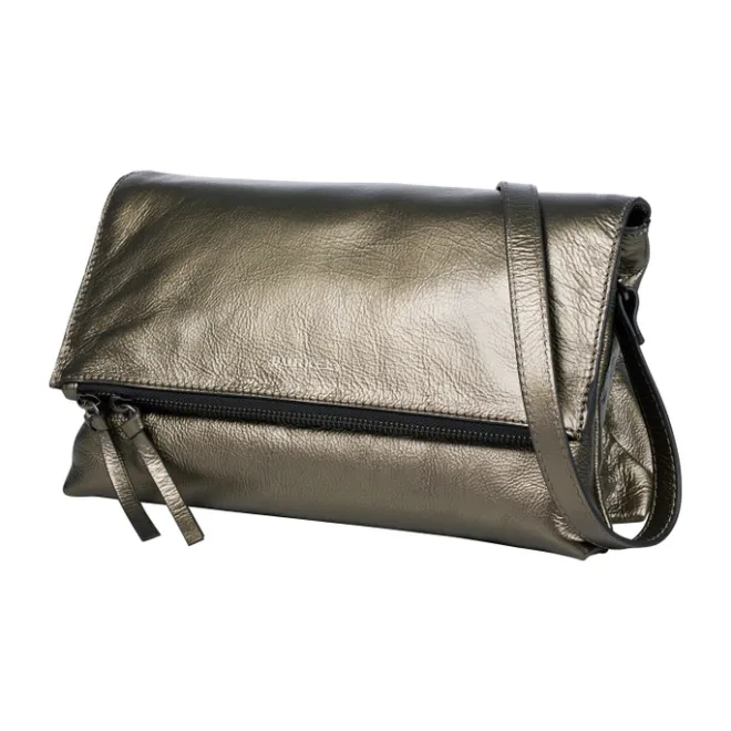 Clearance Burkely Creased Crystel Satchel Bag gun metal