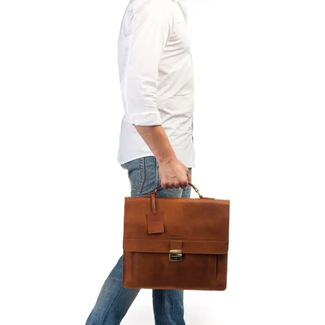 Best Burkely Scott Vintage Briefcase 2 Compartment cognac