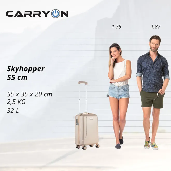 Hot CarryOn Skyhopper 55 + 78 Set champagne