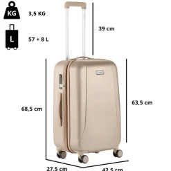 Clearance CarryOn Skyhopper 4 Wiel Trolley 68 Expandable champagne