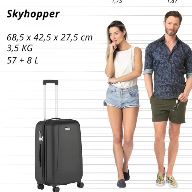 Best CarryOn Skyhopper 4 Wiel Trolley 68 Expandable black