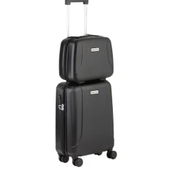 Sale CarryOn Skyhopper 4 Wiel Trolley 55 + Beautycase Set black