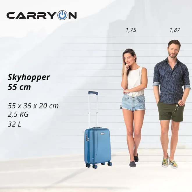 Sale CarryOn Skyhopper 4 Wiel Trolley 55 cool blue