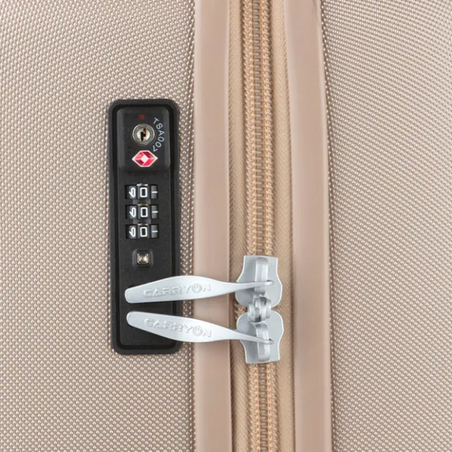 Best CarryOn Skyhopper 4 Wiel Trolley 55 + Beautycase Set champagne
