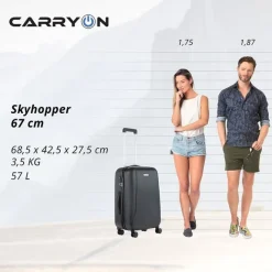 Outlet CarryOn Skyhopper 4-Delige Kofferset S/S/M/L black