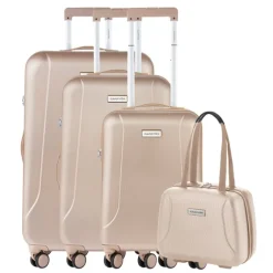 Best CarryOn Skyhopper 4-Delige Kofferset Beautycase/S/M/L champagne