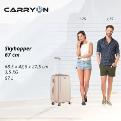 Best CarryOn Skyhopper 4-Delige Kofferset Beautycase/S/M/L champagne