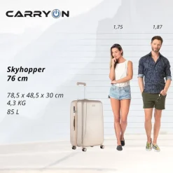 Best CarryOn Skyhopper 4-Delige Kofferset Beautycase/S/M/L champagne