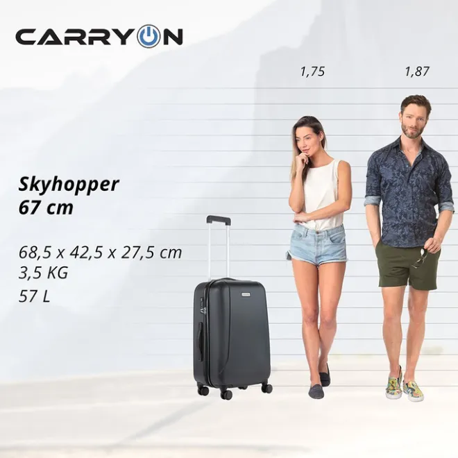 Clearance CarryOn Skyhopper 4-Delige Kofferset Beautycase/S/M/L black