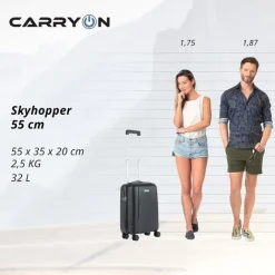 Clearance CarryOn Skyhopper 4-Delige Kofferset Beautycase/S/M/L black