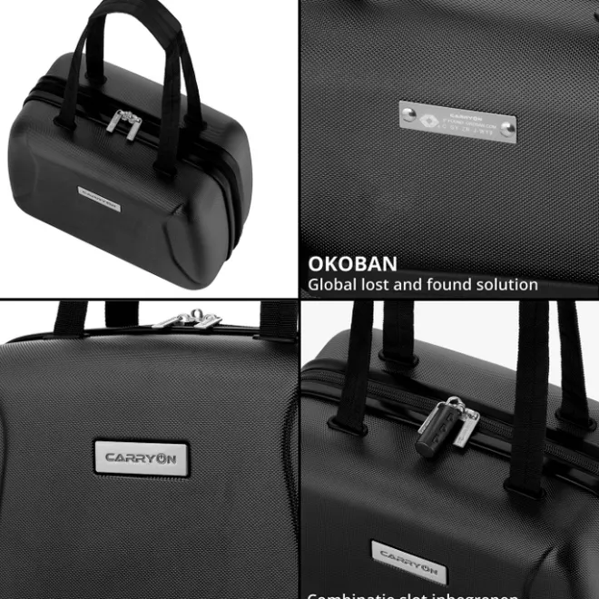 Clearance CarryOn Skyhopper 4-Delige Kofferset Beautycase/S/M/L black