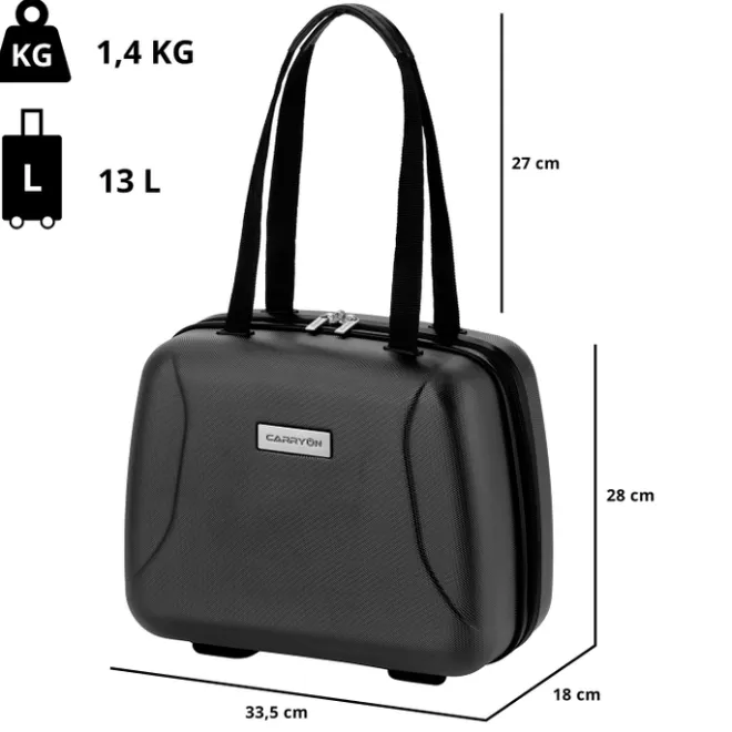 Clearance CarryOn Skyhopper 4-Delige Kofferset Beautycase/S/M/L black