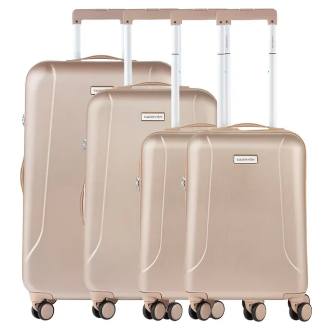 Online CarryOn Skyhopper 4-Delige Kofferset S/S/M/L champagne