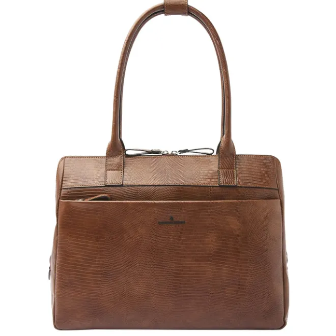Hot Castelijn & Beerens Donna Vera Schoudertas 15.6" RFID cognac