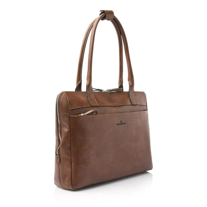 Hot Castelijn & Beerens Donna Vera Schoudertas 15.6" RFID cognac