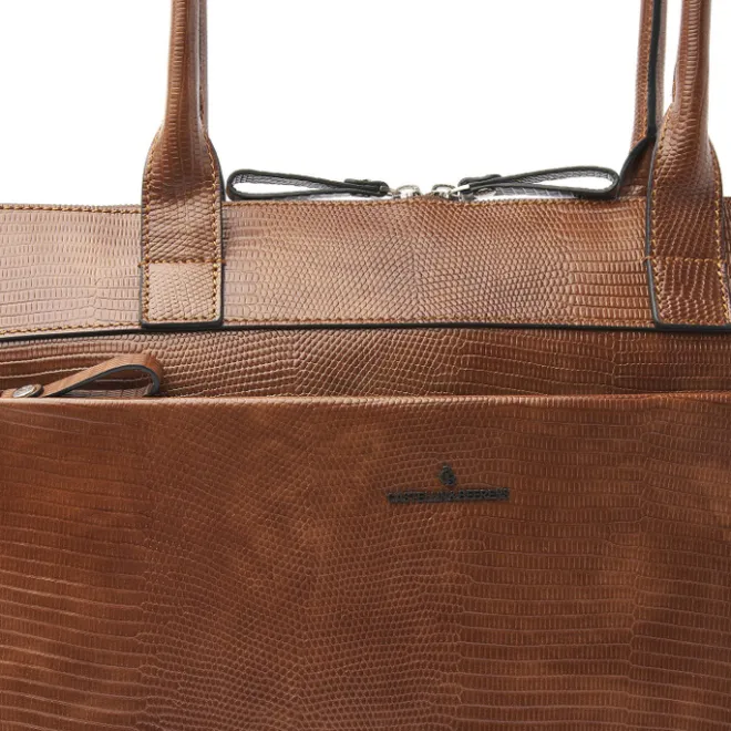 Hot Castelijn & Beerens Donna Vera Schoudertas 15.6" RFID cognac