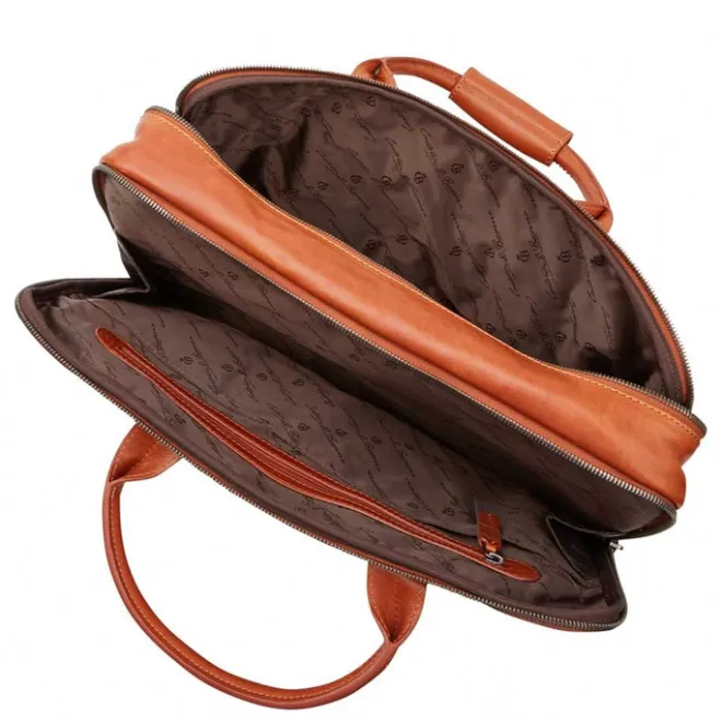 Sale Castelijn & Beerens Firenze Business Laptoptas 17" licht bruin