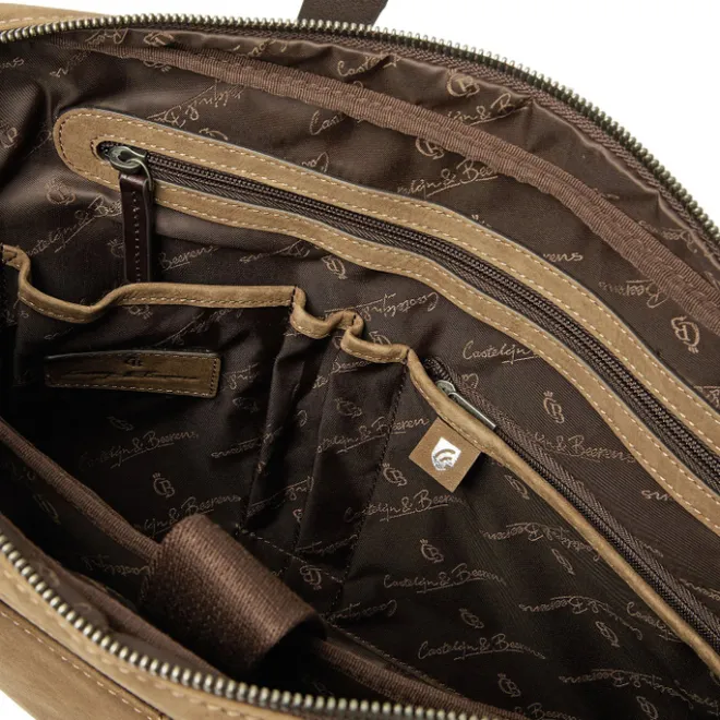 Outlet Castelijn & Beerens Veneto Nubuck Laptopbag 15.6" taupe