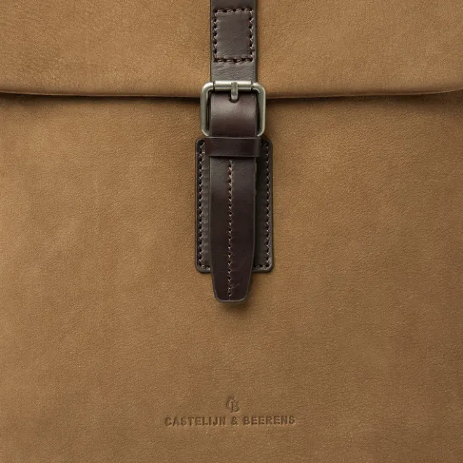 Outlet Castelijn & Beerens Veneto Nubuck Laptopbag 15.6" taupe