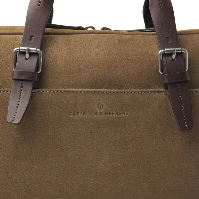 Best Castelijn & Beerens Veneto Nubuck Laptopbag 15.6" taupe
