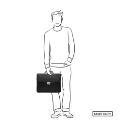 Outlet Castelijn & Beerens Verona Laptoptas 15.6'' 3-vaks mocca