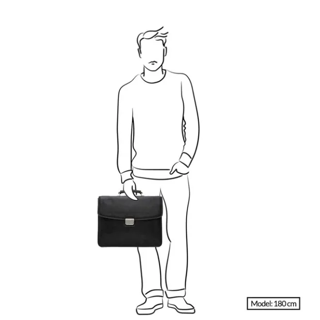 Outlet Castelijn & Beerens Verona Laptoptas 15.6'' 3-vaks mocca