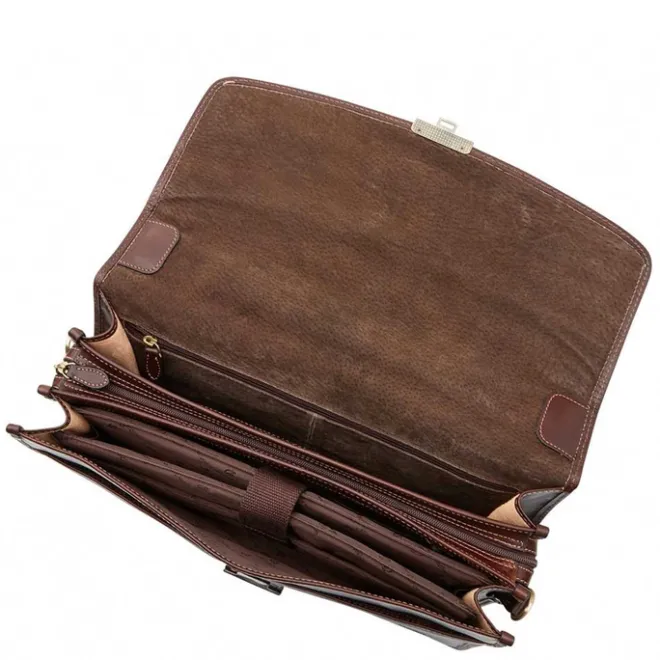 Outlet Castelijn & Beerens Verona Laptoptas 15.6'' 3-vaks mocca