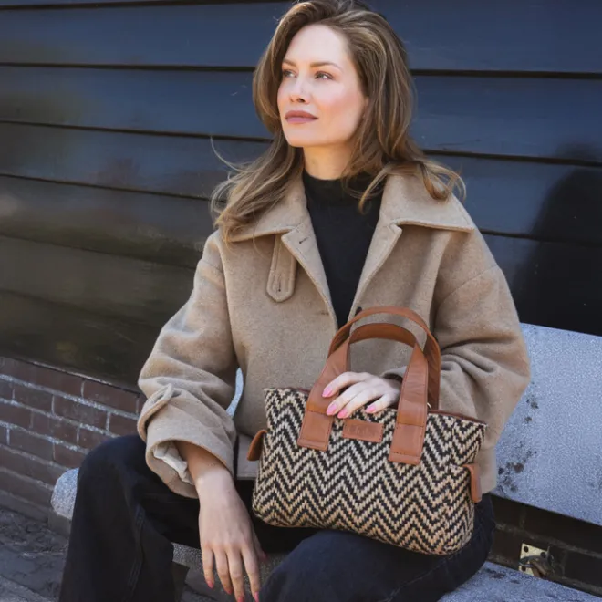 New Chabo Romio Jaquard Handbag cognac