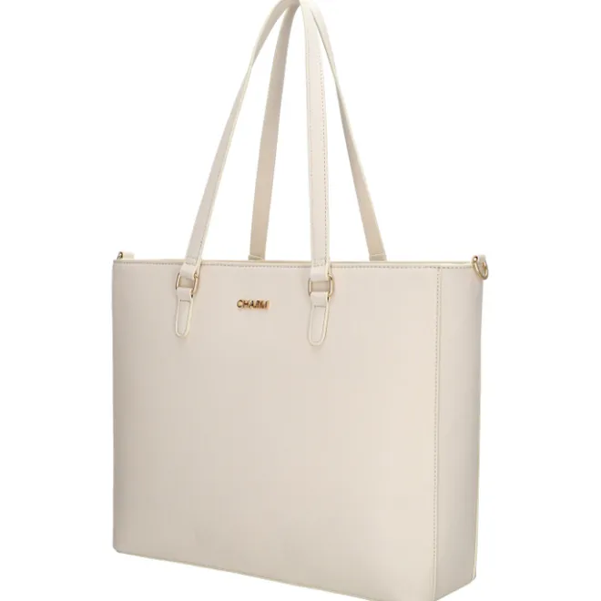Charm London Birmingham II Shoulderbag 15.6" crème