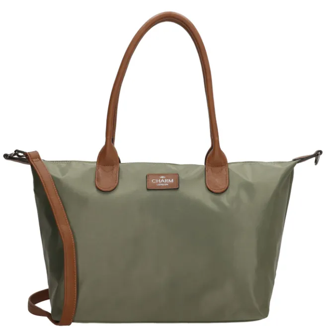 New Charm London Buckingham Shopper olijfgroen
