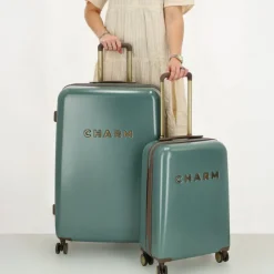 New Charm London Capetown Trolley Set dark green