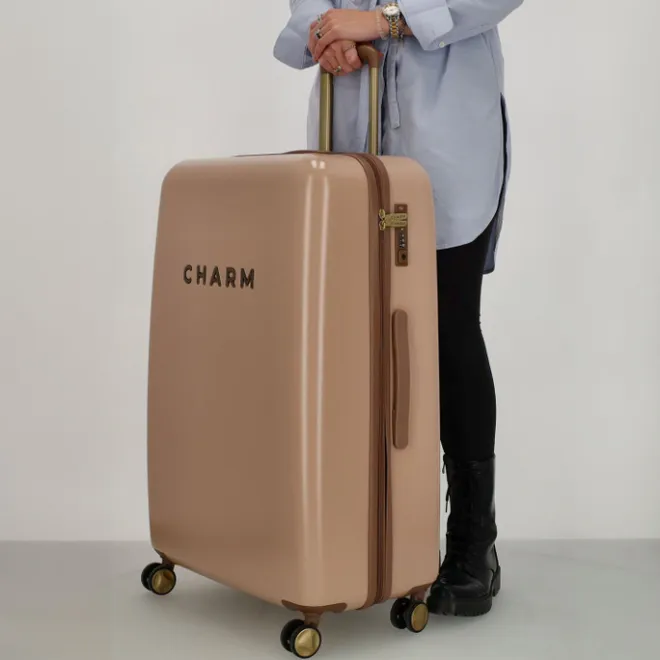 Hot Charm London Travel Trolley L roze