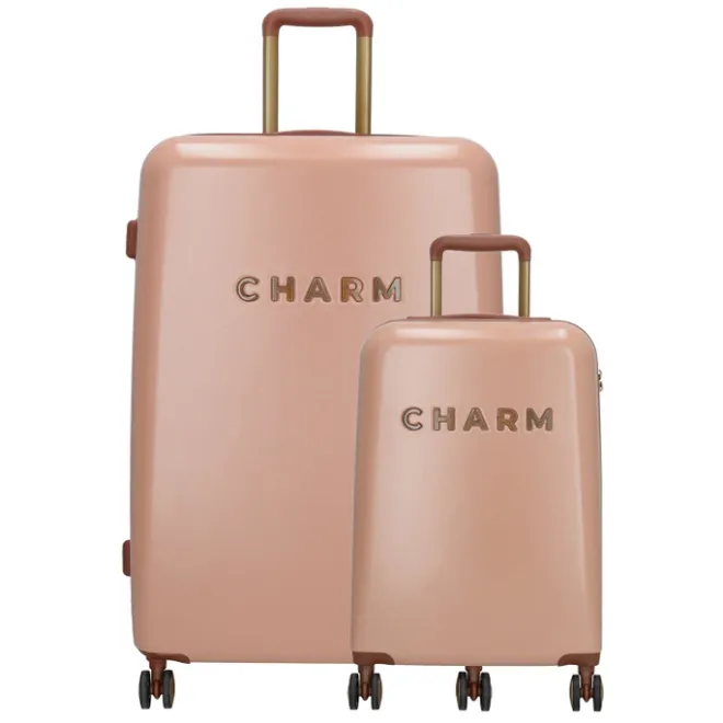 Clearance Charm London Travel Trolley Set roze