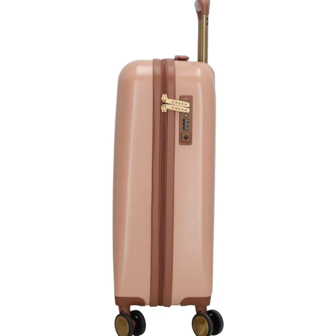 Clearance Charm London Travel Trolley Set roze