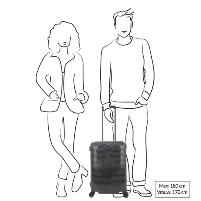 Discount Decent Axiss-Fix 4 Wiel Cabin Trolley 55 zwart